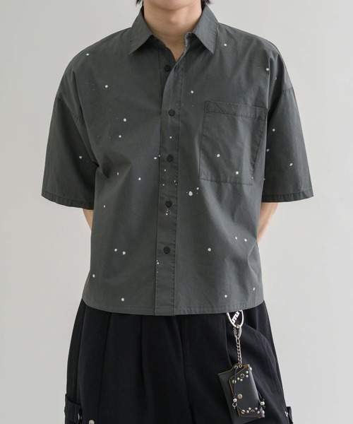 EPNK（イーピーエヌケー）の「【EPNK】Painted half sleeve shirt / ペインテッドハーフスリーブシャツ（シャツ/ブラウス・メンズ・チャコールグレー/ブラック・SMALL/MEDIUM/LARGE）」の15枚目の写真
