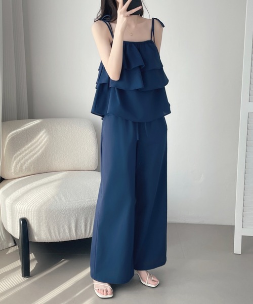 ABITOKYO(アビトーキョー)の「ペプラムフリルキャミソールセットアップ(セットアップ・レディース・ネイビー/カーキ/ベージュ・M/L/XL)」の22枚目の写真