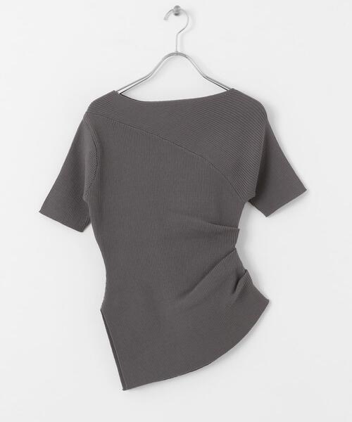 SENSE OF PLACE by URBAN RESEARCH(センスオブプレイスバイアーバンリサーチ)の「アシメネックセーター(半袖)(ニット/セーター・レディース・ブラック/オフホワイト/チャコールグレー/ベージュ・ONE)」の20枚目の写真