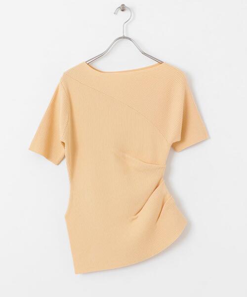 SENSE OF PLACE by URBAN RESEARCH(センスオブプレイスバイアーバンリサーチ)の「アシメネックセーター(半袖)(ニット/セーター・レディース・ブラック/オフホワイト/チャコールグレー/ベージュ・ONE)」の6枚目の写真