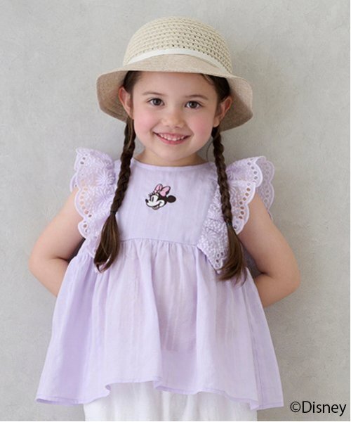 petit main（プティマイン）の「【Disney】ミニー/フリルチュニック（チュニック・キッズ・アイボリー/ラベンダー/ライトピンク・110cm/120cm/100cm/80ｃｍ/130cm/90cm）」の3枚目の写真