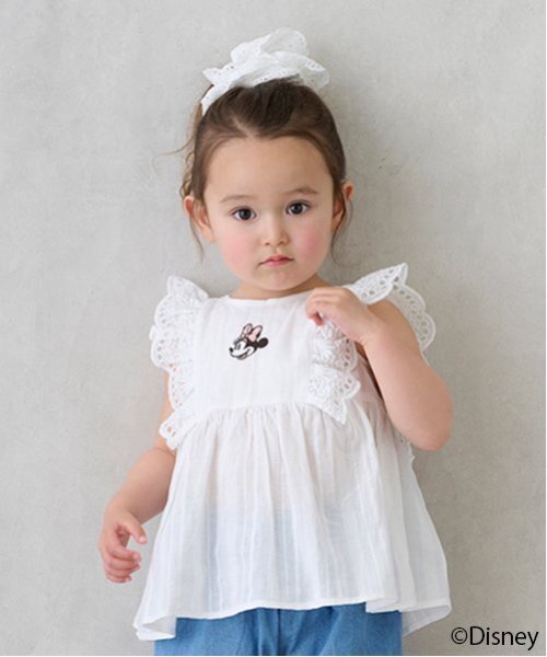 petit main（プティマイン）の「【Disney】ミニー/フリルチュニック（チュニック・キッズ・アイボリー/ラベンダー/ライトピンク・110cm/120cm/100cm/80ｃｍ/130cm/90cm）」の4枚目の写真