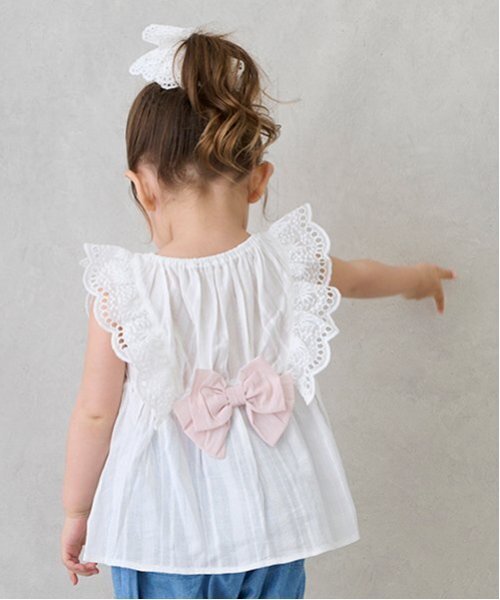 petit main（プティマイン）の「【Disney】ミニー/フリルチュニック（チュニック・キッズ・アイボリー/ラベンダー/ライトピンク・110cm/120cm/100cm/80ｃｍ/130cm/90cm）」の6枚目の写真