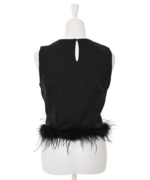 Narcissus（ナルシス）の「フェザーノースリトップ（タンクトップ・レディース・ホワイト/ブラック・FREE）」の4枚目の写真