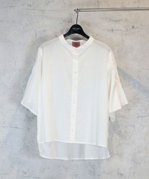 【INDUS luxury for JETSET SOLO PLUS】スモッキングスリーブバンドカラーシャツ