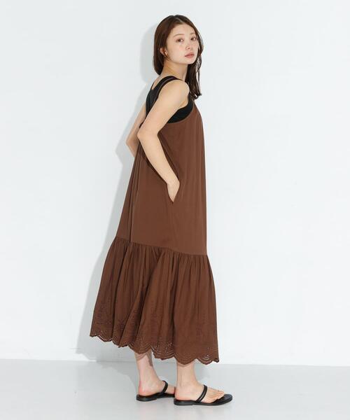 URBAN RESEARCH Sonny Label(アーバンリサーチサニーレーベル)の「シフリーコットンキャミワンピース(ワンピース・レディース・オフホワイト/ブラウン/ブラック・FREE)」の9枚目の写真