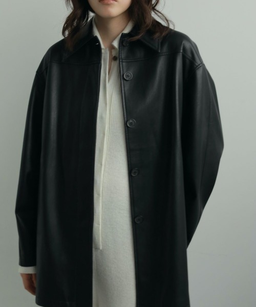 anuke（アンヌーク）の「anuke Ecoleather Over Jacket エコレザー