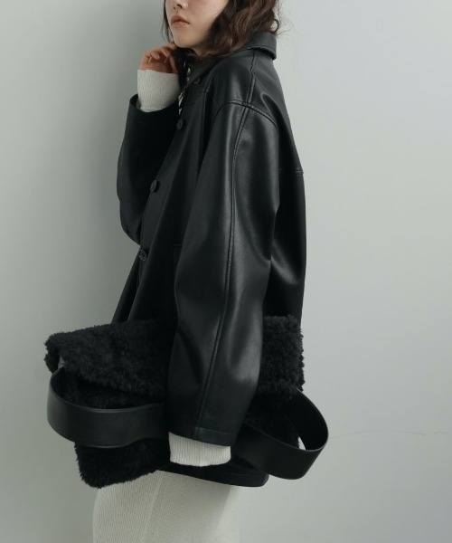 anuke Ecoleather Over Jacket エコレザーオーバージャケット