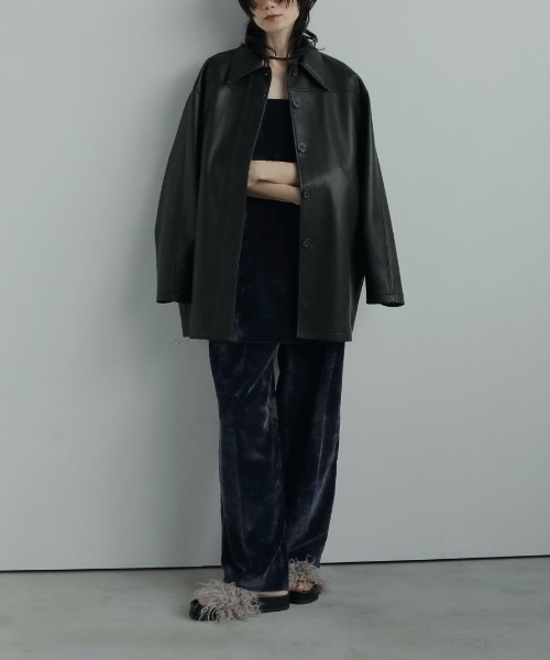 anuke(アンヌーク)の「anuke Ecoleather Over Jacket エコレザーオーバージャケット/62520105(その他アウター・レディース・ダークブラウン/ブラック・38/36)」の22枚目の写真
