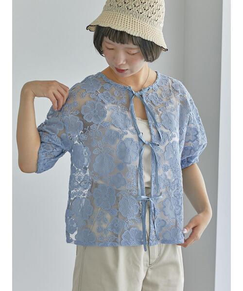ehka sopo（エヘカソポ）の「前後2WAYレースリボンブラウス（シャツ/ブラウス・レディース・サックスブルー/ブラック/オフホワイト・F）」の3枚目の写真