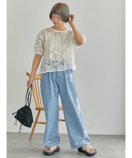 ehka sopo（エヘカソポ）の「前後2WAYレースリボンブラウス（シャツ/ブラウス・レディース・サックスブルー/ブラック/オフホワイト・F）」の7枚目の写真