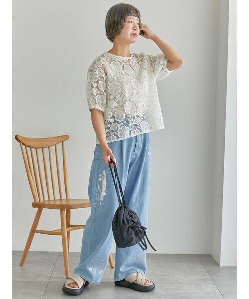 ehka sopo（エヘカソポ）の「前後2WAYレースリボンブラウス（シャツ/ブラウス・レディース・サックスブルー/ブラック/オフホワイト・F）」の8枚目の写真