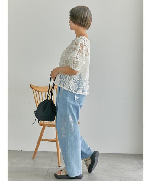 ehka sopo（エヘカソポ）の「前後2WAYレースリボンブラウス（シャツ/ブラウス・レディース・サックスブルー/ブラック/オフホワイト・F）」の9枚目の写真