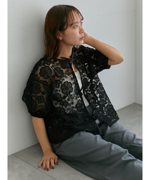 ehka sopo（エヘカソポ）の「前後2WAYレースリボンブラウス（シャツ/ブラウス・レディース・サックスブルー/ブラック/オフホワイト・F）」の11枚目の写真
