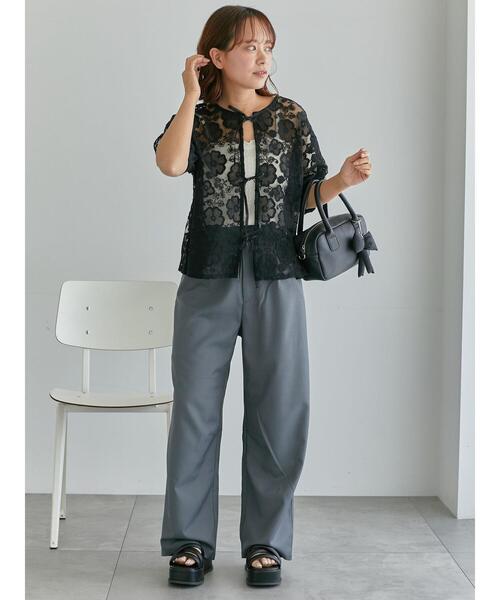 ehka sopo（エヘカソポ）の「前後2WAYレースリボンブラウス（シャツ/ブラウス・レディース・サックスブルー/ブラック/オフホワイト・F）」の15枚目の写真