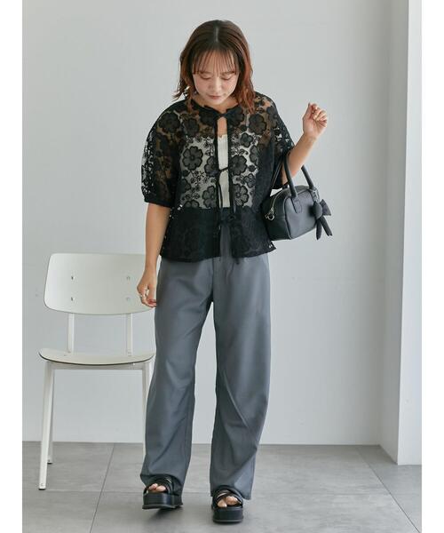 ehka sopo（エヘカソポ）の「前後2WAYレースリボンブラウス（シャツ/ブラウス・レディース・サックスブルー/ブラック/オフホワイト・F）」の16枚目の写真