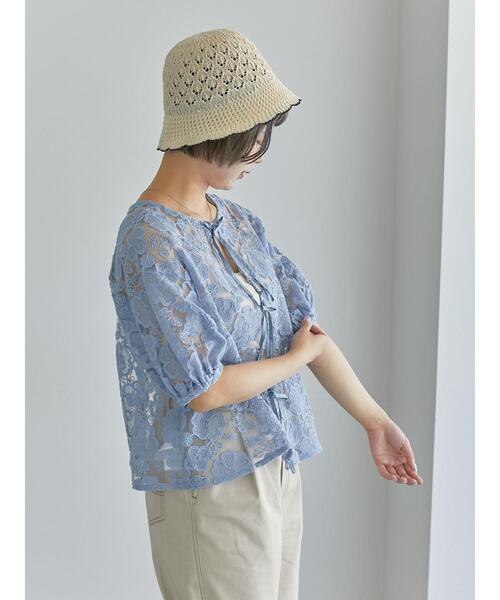 ehka sopo（エヘカソポ）の「前後2WAYレースリボンブラウス（シャツ/ブラウス・レディース・サックスブルー/ブラック/オフホワイト・F）」の20枚目の写真