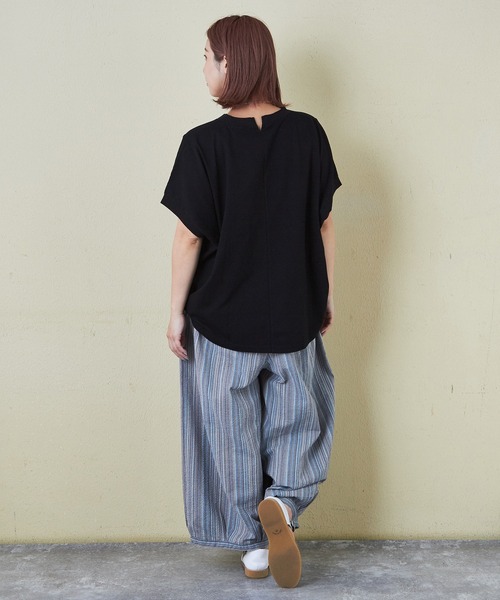 セール】21/-シルケット風天竺接触冷感切替ドルマンTシャツ（T