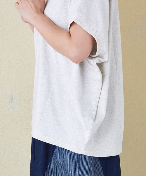 シュガー セール】21/-シルケット風天竺接触冷感切替ドルマンTシャツ（T