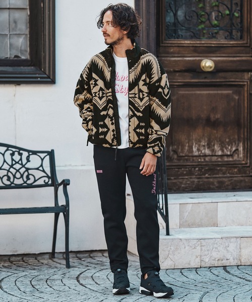 felkod(フィルコッド)の「mj10793- Ortega Pattern Fleece Blouson フリースブルゾン(ブルゾン・メンズ・ブラック/ベージュ・S/M/L)」の7枚目の写真
