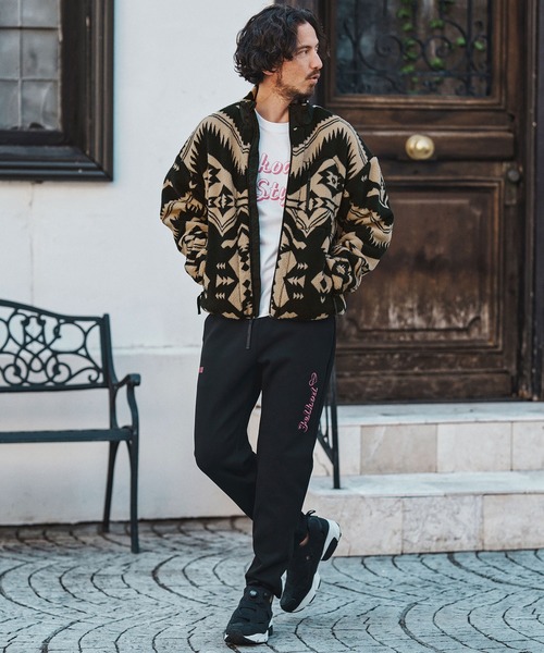felkod(フィルコッド)の「mj10793- Ortega Pattern Fleece Blouson フリースブルゾン(ブルゾン・メンズ・ブラック/ベージュ・S/M/L)」の8枚目の写真