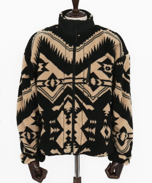 mj10793- Ortega Pattern Fleece Blouson フリースブルゾン（ブルゾン