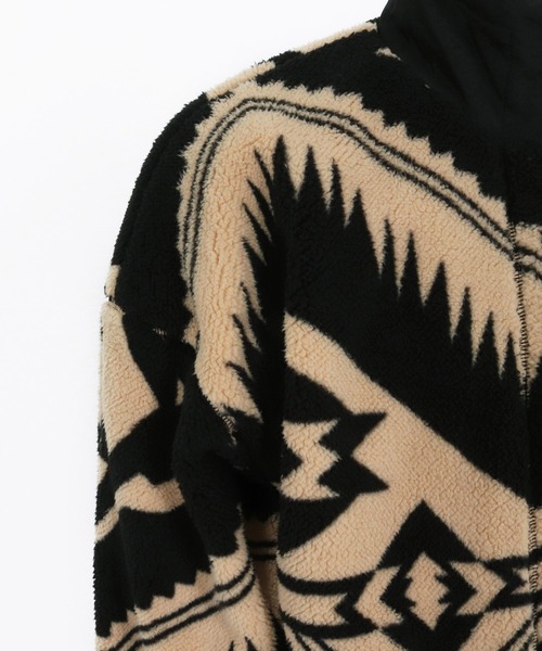 felkod(フィルコッド)の「mj10793- Ortega Pattern Fleece Blouson フリースブルゾン(ブルゾン・メンズ・ブラック/ベージュ・S/M/L)」の16枚目の写真