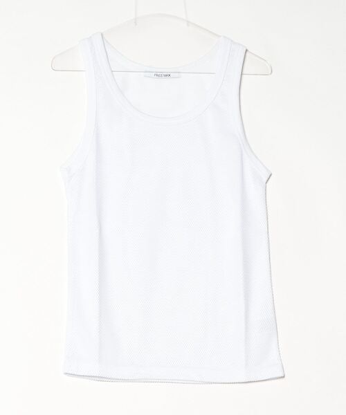 FREE MAX(フリーマックス)の「FREE MAX×Hyoma Mesh Tank Top / メッシュタンクトップ メンズ 秋物 秋服 2026年秋冬(タンクトップ・メンズ・ブラック/ホワイト・M/S)」の2枚目の写真