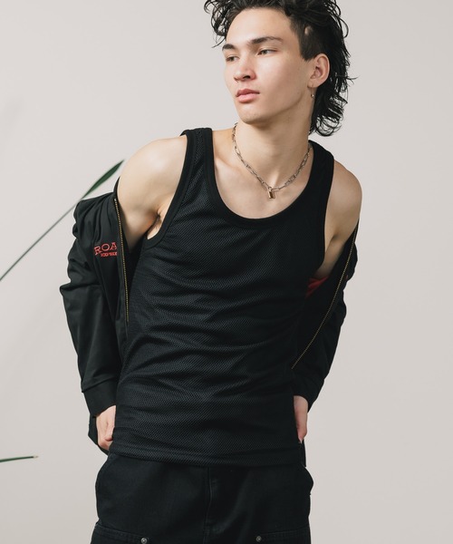 FREE MAX(フリーマックス)の「FREE MAX×Hyoma Mesh Tank Top / メッシュタンクトップ メンズ 秋物 秋服 2026年秋冬(タンクトップ・メンズ・ブラック/ホワイト・M/S)」の1枚目の写真