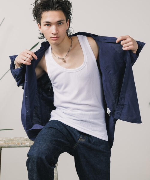 FREE MAX(フリーマックス)の「FREE MAX×Hyoma Mesh Tank Top / メッシュタンクトップ メンズ 秋物 秋服 2026年秋冬(タンクトップ・メンズ・ブラック/ホワイト・M/S)」の17枚目の写真