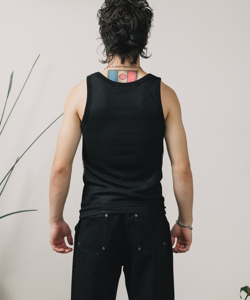 FREE MAX(フリーマックス)の「FREE MAX×Hyoma Mesh Tank Top / メッシュタンクトップ メンズ 秋物 秋服 2026年秋冬(タンクトップ・メンズ・ブラック/ホワイト・M/S)」の15枚目の写真