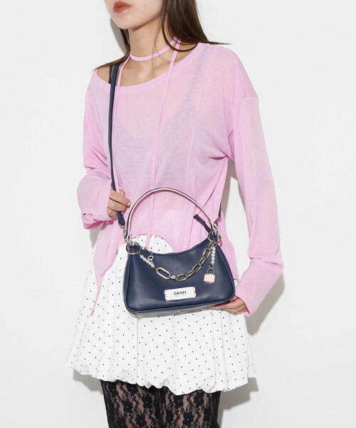 GRAIN（グレイン）の「【GRAIN/グレイン】チャーム付きバイカラーハンドバッグ（トートバッグ・レディース・イエロー/ネイビー/レッド・FREE）」の15枚目の写真