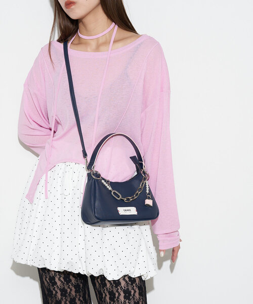 GRAIN（グレイン）の「【GRAIN/グレイン】チャーム付きバイカラーハンドバッグ（トートバッグ・レディース・イエロー/ネイビー/レッド・FREE）」の16枚目の写真