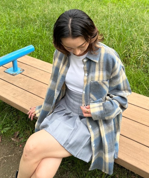 CELENA BEATS(セレナビーツ)の「チェックフランネルオーバーシャツ(シャツ/ブラウス・レディース・ブルー・S/M/L)」の4枚目の写真