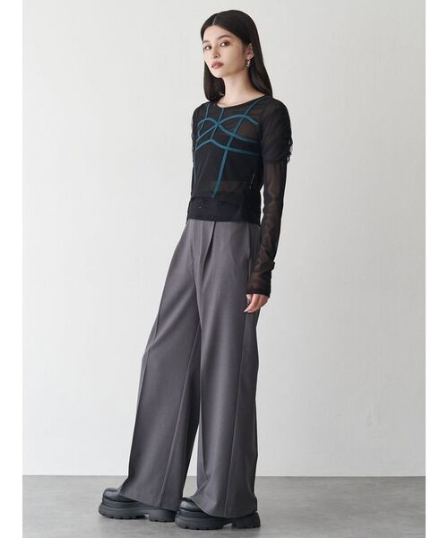 MURUA（ムルーア）の「【セットアップ対応】チェーンベルトサスペンダーパンツ（スラックス・レディース・グレー/ブラック/ベージュ・1/2）」の9枚目の写真