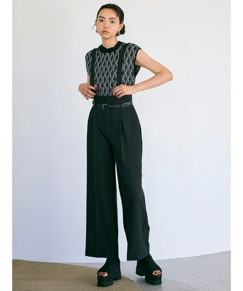 MURUA（ムルーア）の「【セットアップ対応】チェーンベルトサスペンダーパンツ（スラックス・レディース・グレー/ブラック/ベージュ・1/2）」の13枚目の写真