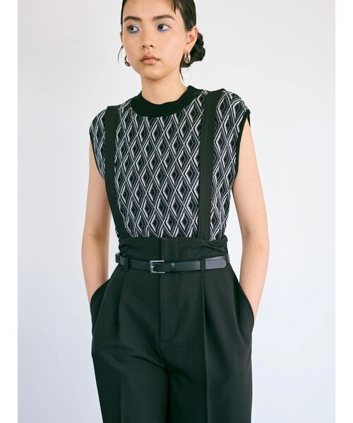 MURUA（ムルーア）の「【セットアップ対応】チェーンベルトサスペンダーパンツ（スラックス・レディース・グレー/ブラック/ベージュ・1/2）」の14枚目の写真