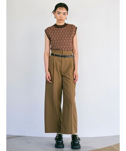 MURUA（ムルーア）の「【セットアップ対応】チェーンベルトサスペンダーパンツ（スラックス・レディース・グレー/ブラック/ベージュ・1/2）」の17枚目の写真