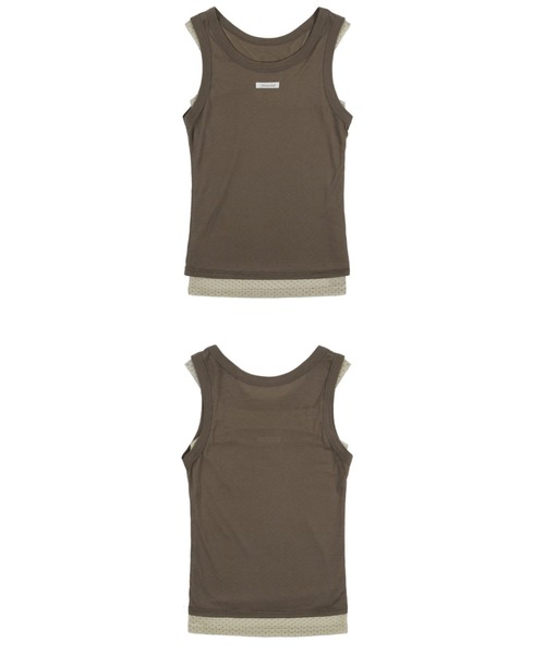 タンクトップ ノースリーブ A'GEM/9 × .kom 「FANCY CLUB/ファンシークラブ」 3-Way Dot Mesh Layered S A'GEM/9 × .kom 『FANCY CLUB/ファンシークラブ』 3-Way Dot