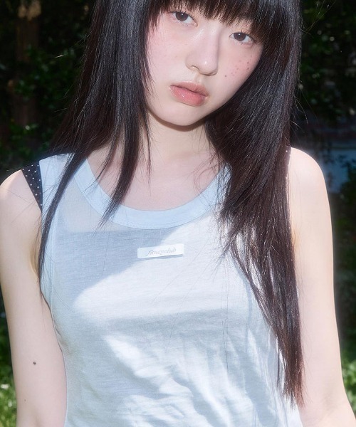 タンクトップ ノースリーブ A'GEM/9 × .kom 「FANCY CLUB/ファンシークラブ」 3-Way Dot Mesh Layered S A'GEM/9 × .kom 『FANCY CLUB/ファンシークラブ』 3-Way Dot