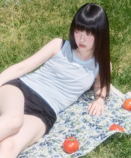 FANCY CLUB(ファンシークラブ)の「A'GEM/9 × .kom 『FANCY CLUB/ファンシークラブ』 3-Way Dot Mesh Layered Sleeveless/3WAY ドットメッシュレイヤード スリーブレス(タンクトップ・レディース・イエロー/ブラック・FREE)」の7枚目の写真