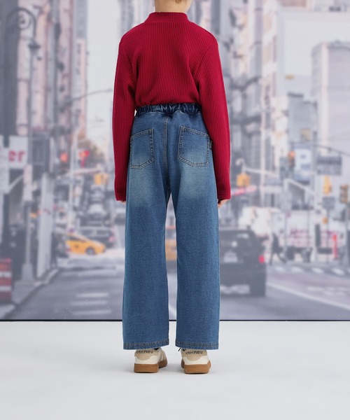 combimini(コンビミニ)の「デニムニットリボンパンツ(デニムパンツ・キッズ・ブルー・140/130/120/110)」の5枚目の写真