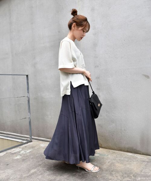 le.coeur blanc（ルクールブラン）の「《手洗い可能》シルキーローンギャザースカート（スカート・レディース・ブラウン/チャコールグレー/ピンク系その他・38）」の7枚目の写真