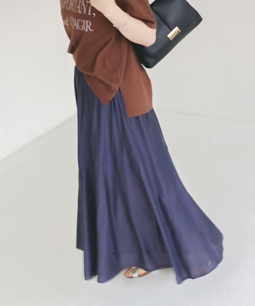 le.coeur blanc（ルクールブラン）の「《手洗い可能》シルキーローンギャザースカート（スカート・レディース・ブラウン/チャコールグレー/ピンク系その他・38）」の9枚目の写真