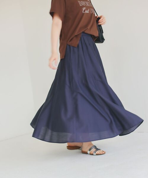 le.coeur blanc（ルクールブラン）の「《手洗い可能》シルキーローンギャザースカート（スカート・レディース・ブラウン/チャコールグレー/ピンク系その他・38）」の10枚目の写真