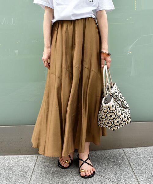 le.coeur blanc（ルクールブラン）の「《手洗い可能》シルキーローンギャザースカート（スカート・レディース・ブラウン/チャコールグレー/ピンク系その他・38）」の15枚目の写真