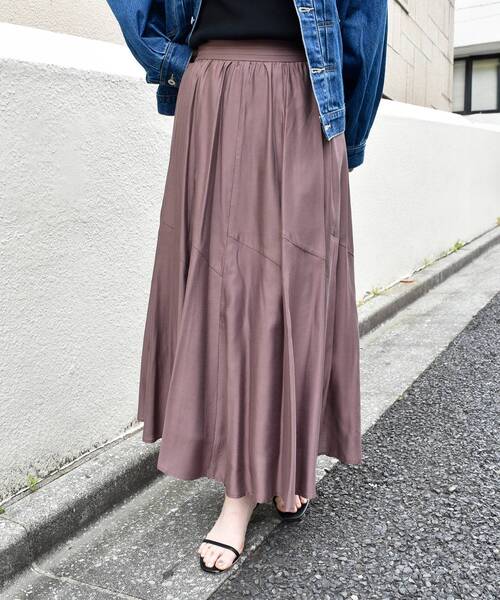 le.coeur blanc（ルクールブラン）の「《手洗い可能》シルキーローンギャザースカート（スカート・レディース・ブラウン/チャコールグレー/ピンク系その他・38）」の21枚目の写真