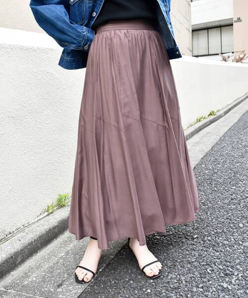 le.coeur blanc（ルクールブラン）の「《手洗い可能》シルキーローンギャザースカート（スカート・レディース・ブラウン/チャコールグレー/ピンク系その他・38）」の22枚目の写真