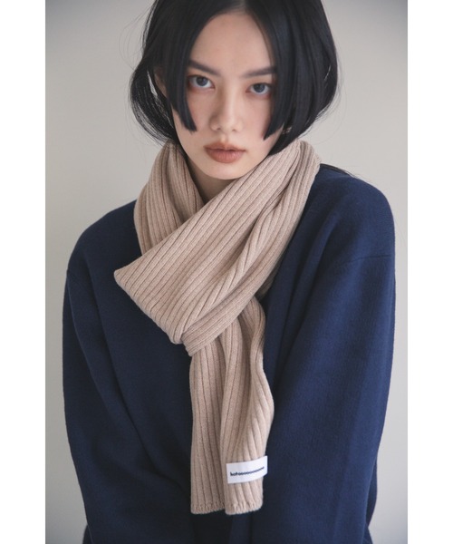 セール】【hatoooooooooo】3×2 rib knit muffler/リブニット