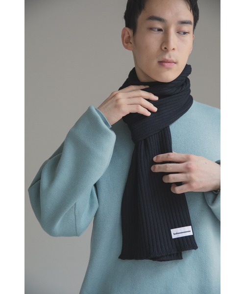 セール】【hatoooooooooo】3×2 rib knit muffler/リブニット